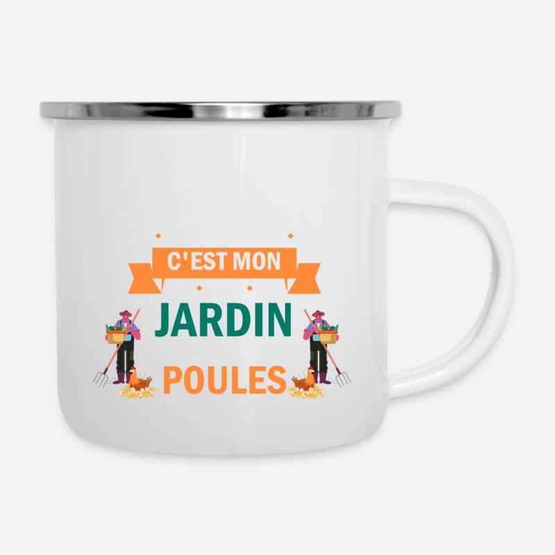 mon truc c'est mon jardin et mes poules - Tasse émaillée - blanc