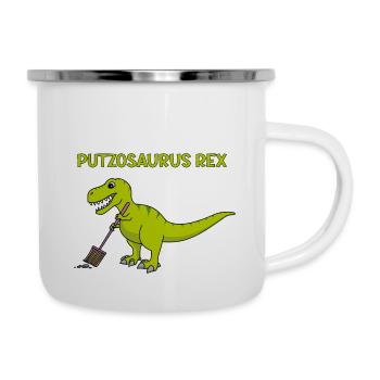 T-Rex Broom Cleaning Putzosaurus - Camper Mug - white - Right