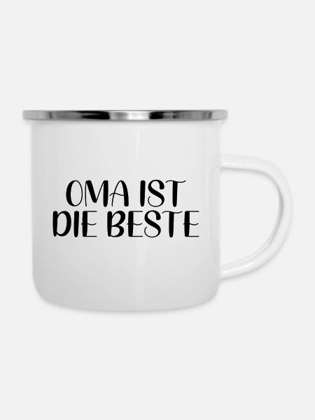 Oma Ist Die Beste - Emaille-Tasse - Weiß