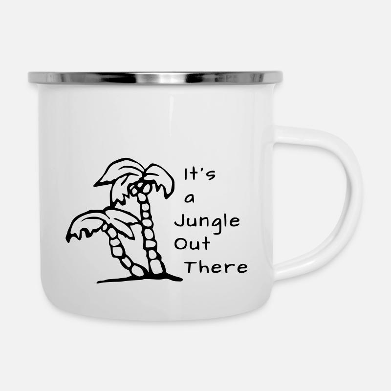 It's a Jungle Out There - Emaille-Tasse - Weiß