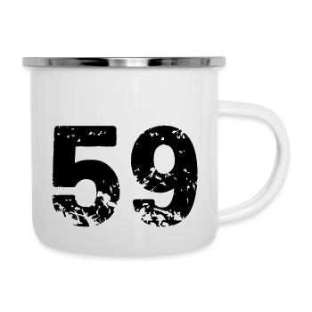59 - Emaille-Tasse - Weiß - Rechts