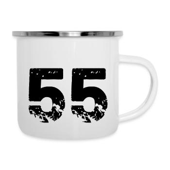 55 - Emaille-Tasse - Weiß - Rechts