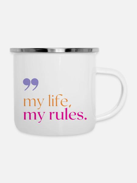 Rules - Emaille-Tasse - Weiß