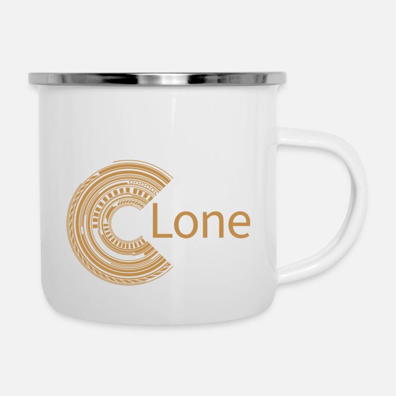 Für Lone - Emaille-Tasse - Weiß