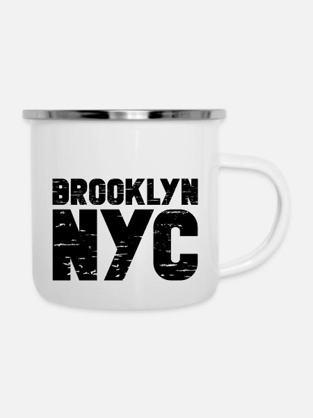 Brooklyn - Emaille-Tasse - Weiß