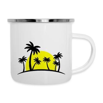 beach palms 2 - Emaille-Tasse - Weiß - Rechts