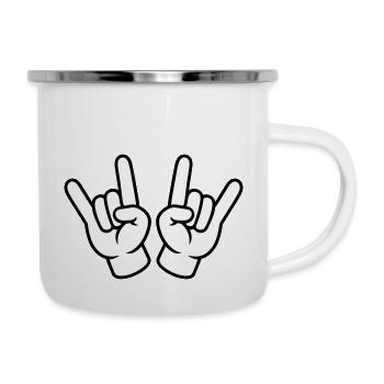 Icône de main Partie - Tasse émaillée - blanc - Droite