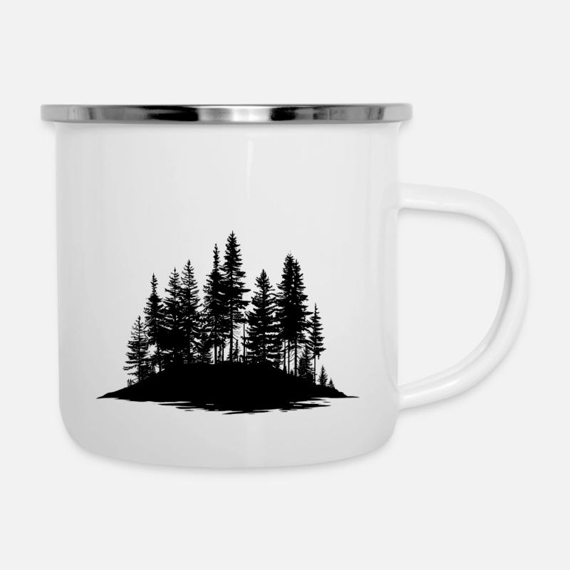 Wald - Emaille-Tasse - Weiß