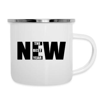 New – The Best Year Bold Typography Design - Emaille-Tasse - Weiß - Rechts