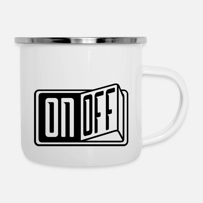 interrupteur on off bouton bouton désactiver - Tasse émaillée - blanc