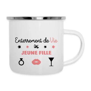 Junggesellenabschied / Junggesellen-Party / - Emaille-Tasse - Weiß - Rechts