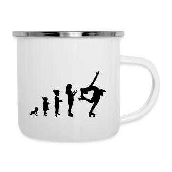 Evolution roller skating 2 - Emaille-Tasse - Weiß - Rechts