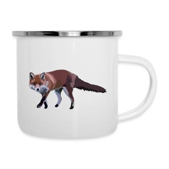 Fuchs - Emaille-Tasse - Weiß - Rechts