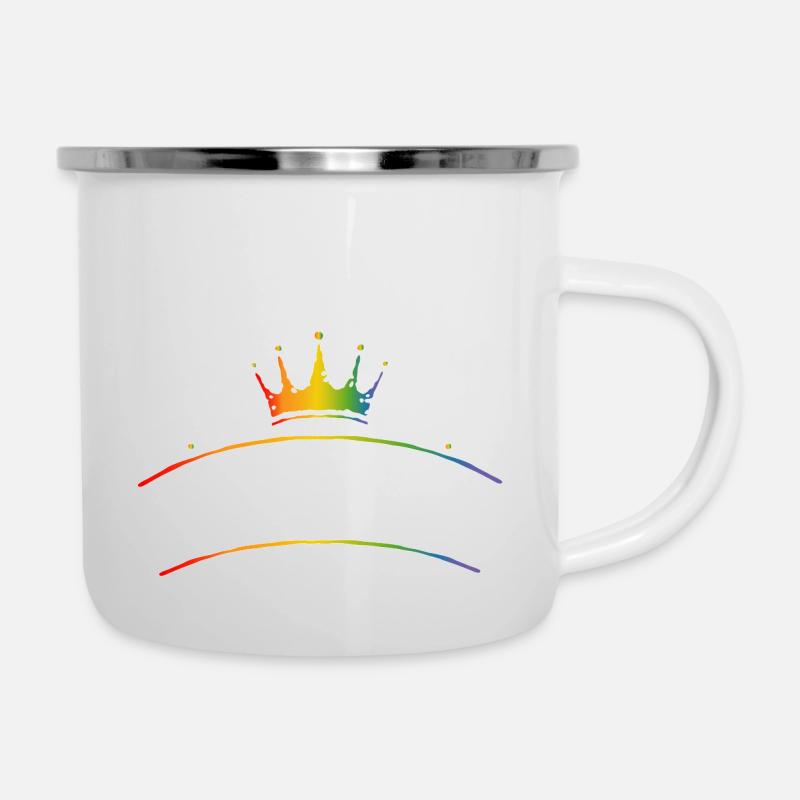 Rainbow MRS and MRS lesbian wedding white - Camper Mug - white