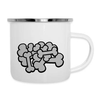 Grande pile d’os comique - Tasse émaillée - blanc - Droite