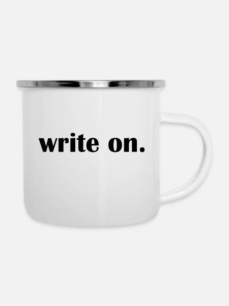 Write On - Emaille-Tasse - Weiß
