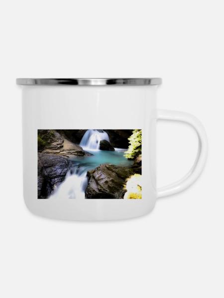 Keiner Wasserfall - Emaille-Tasse - Weiß