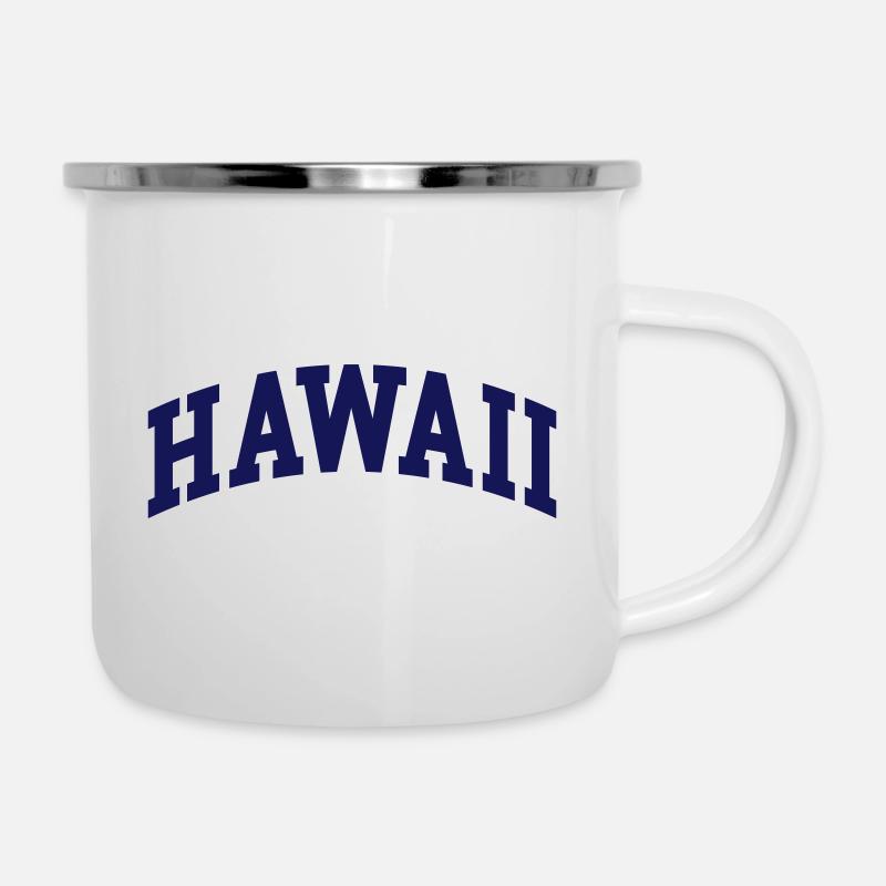Hawaii - Emaille-Tasse - Weiß