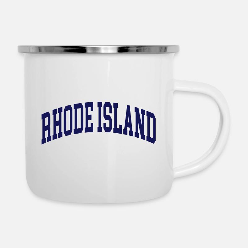 Rhode Island - Emaille-Tasse - Weiß