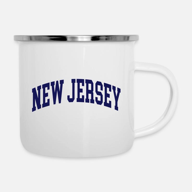 New Jersey - Emaille-Tasse - Weiß