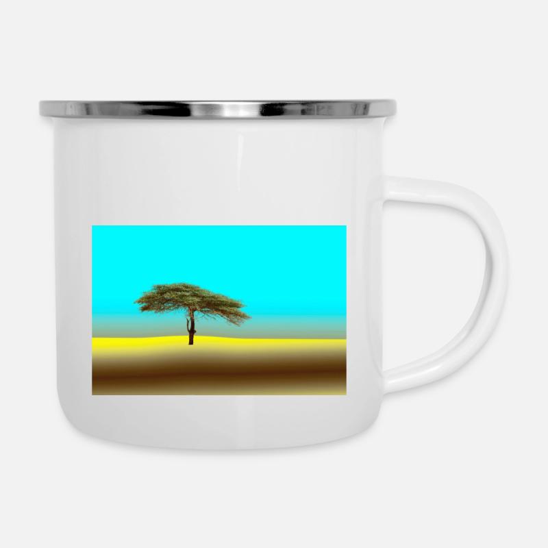 Tree in the Sahara - Camper Mug - white