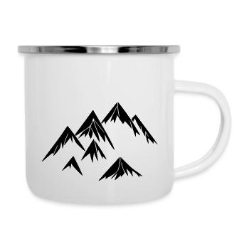 Berge Berg Wandern Abenteuer Freien Reise Vektor 2 - Emaille-Tasse - Weiß - Rechts