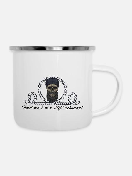Lift Technican - Emaille-Tasse - Weiß