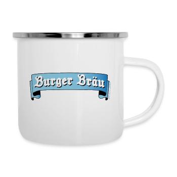 Sturm der Liebe Burger Bräu Logo - Emaille-Tasse - Weiß - Rechts