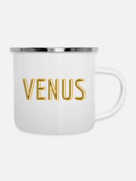 VENUS Astro Text - Emaille-Tasse - Weiß