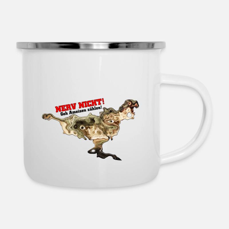 NERV NICHT - Emaille-Tasse - Weiß