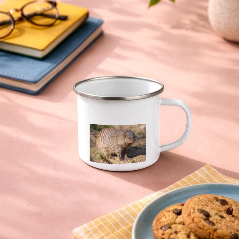Gebänderte Manguste oder Zebramanguste Zebramanguste Emaille-Tasse