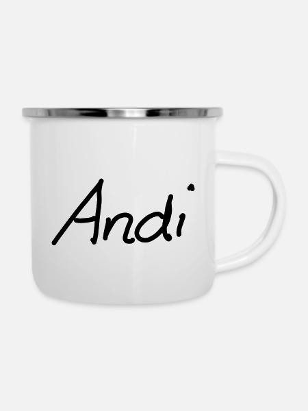 Andi - Emaille-Tasse - Weiß