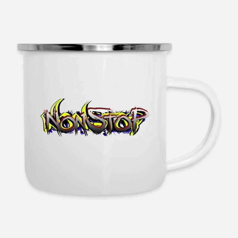 NonStoP RAPpresent LoGo - Emaille-Tasse - Weiß
