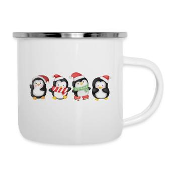 Drôle de pinguin Noël - Tasse émaillée - blanc - Droite