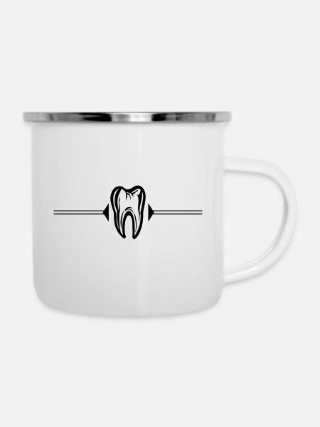 Zahn Icon Zahnarzt - Emaille-Tasse - Weiß