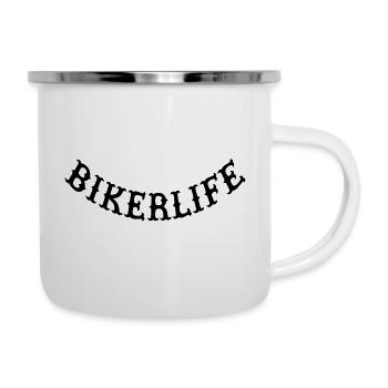 Biker life - Emaille-Tasse - Weiß - Rechts