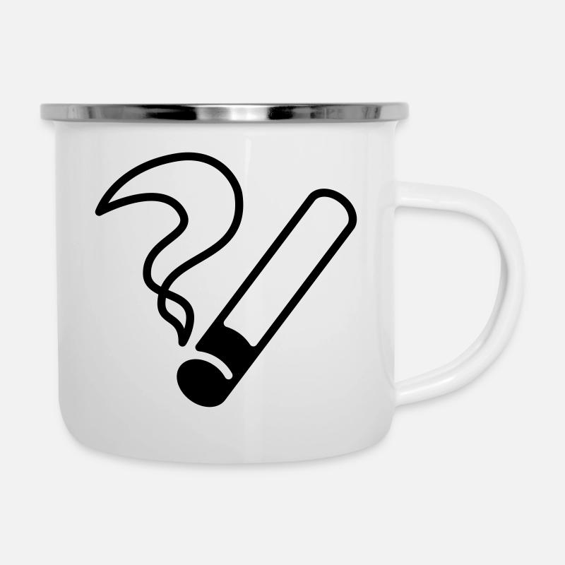 Cigarette / Cigarette / Sèche / Cigarrillo / - Tasse émaillée - blanc