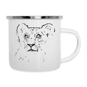 Lion Cub - Emaille-Tasse - Weiß - Rechts