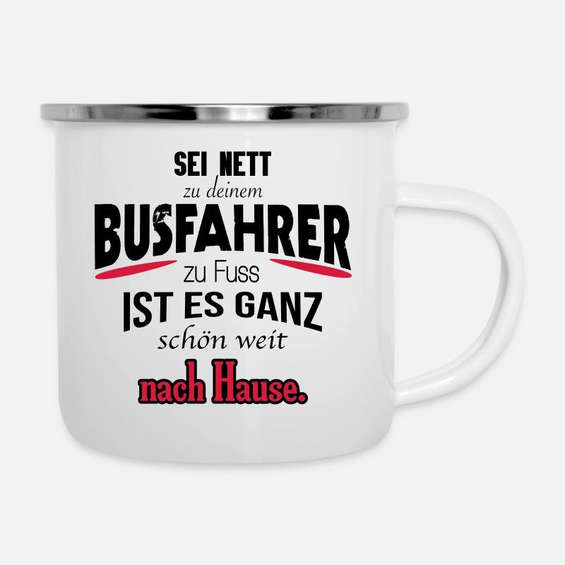 Chauffeur de bus chemise / drôle / cadeau / idée cadeau - Tasse émaillée - blanc
