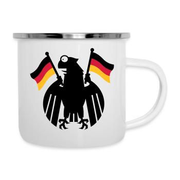 Héraldique Eagle Cartoon / Dessin animé allemand Eagle (3c) - Tasse émaillée - blanc - Droite
