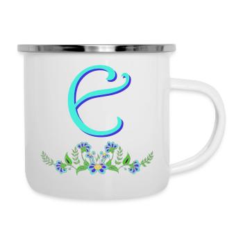 fleur bleue e - Tasse émaillée - blanc - Droite