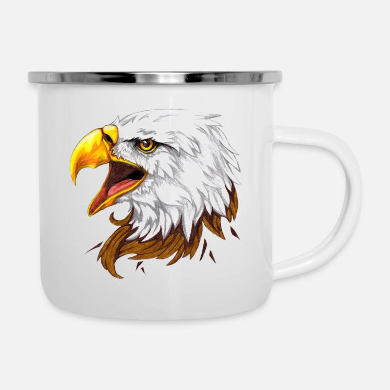 Aigle à tête blanche - Tasse émaillée - blanc