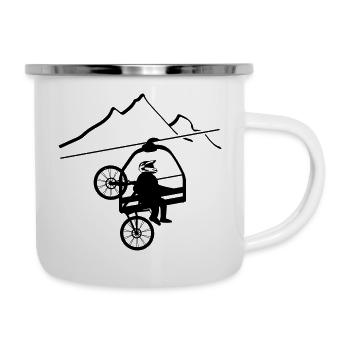 MTB Fully Chairlift Downhill Bike Park Lift Motif - Camper Mug - white - Right