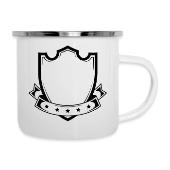 armoiries forme de bouclier vierge - Tasse émaillée - blanc - Droite