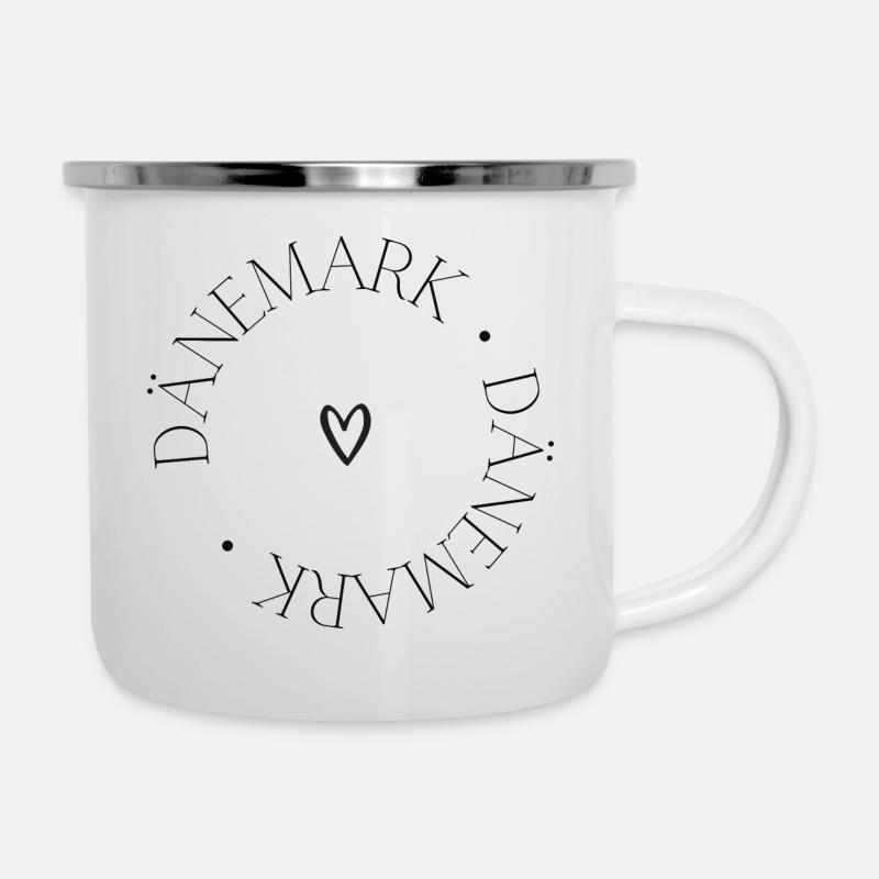 Dänemark - Emaille-Tasse - Weiß