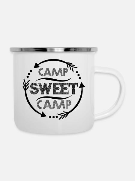 Camp Sweet Camp - Emaille-Tasse - Weiß