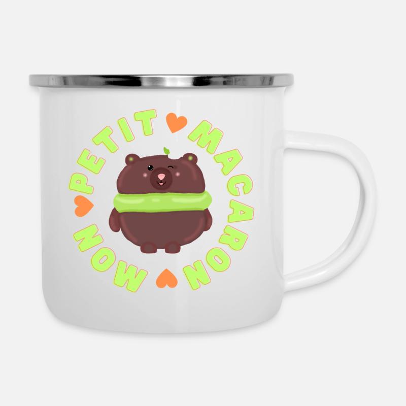 Mon Petit Macaron Ours - Tasse émaillée - blanc
