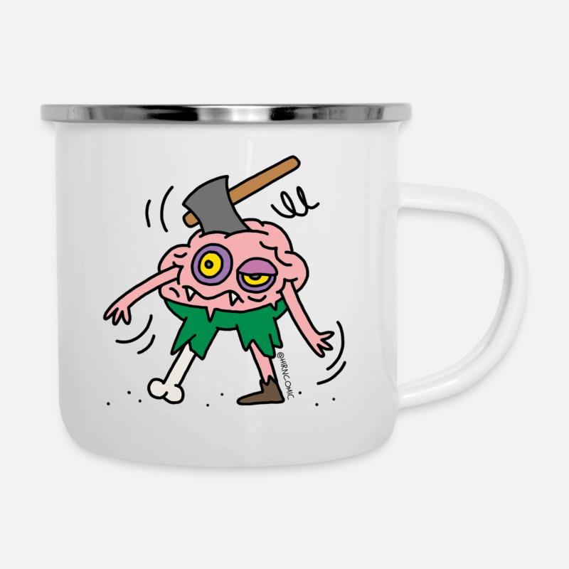 Braindead - Emaille-Tasse - Weiß