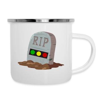 Feu tricolore reposer en toute tranquillité RIP - Tasse émaillée - blanc - Droite