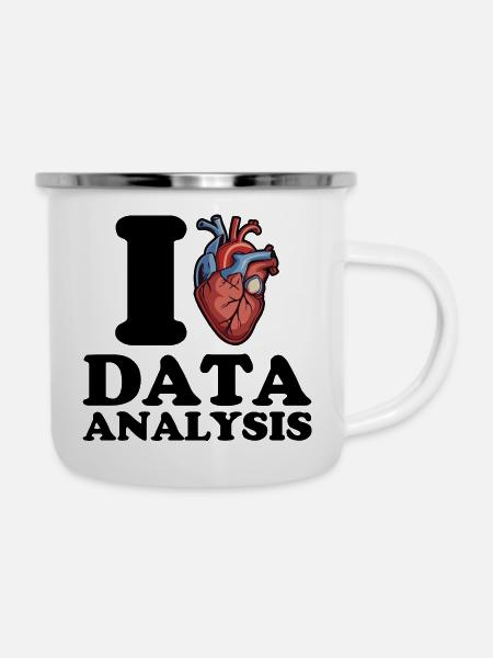 Ich liebe Datenanalyse - Emaille-Tasse - Weiß